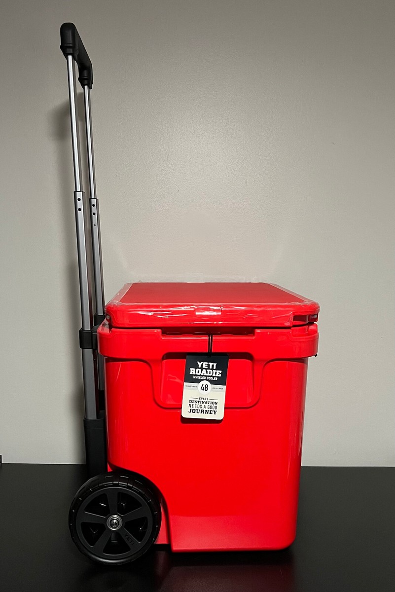 YETI Roadie 48 Wheeled Cooler ⛑ Rescue Red w/ DryBasket - Limited