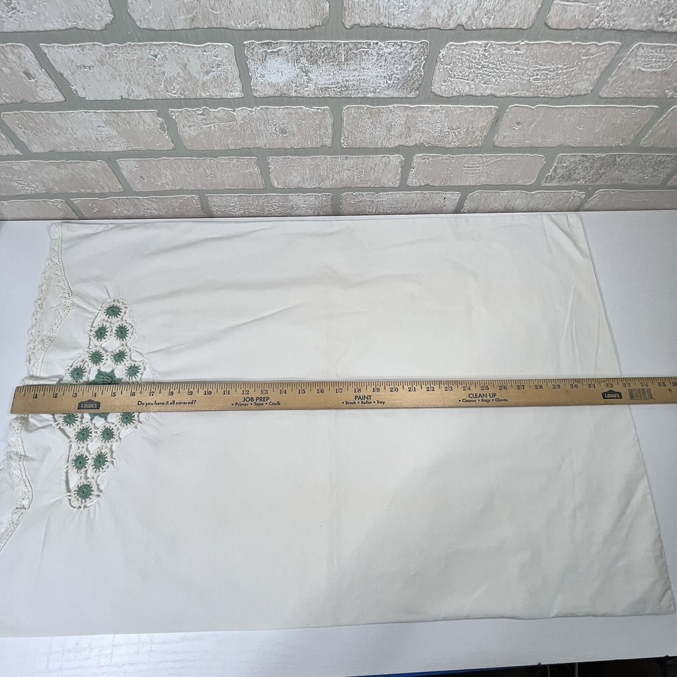 Vintage Crocheted Embroidered Pillowcases Lot of 4 Rosettes eBay