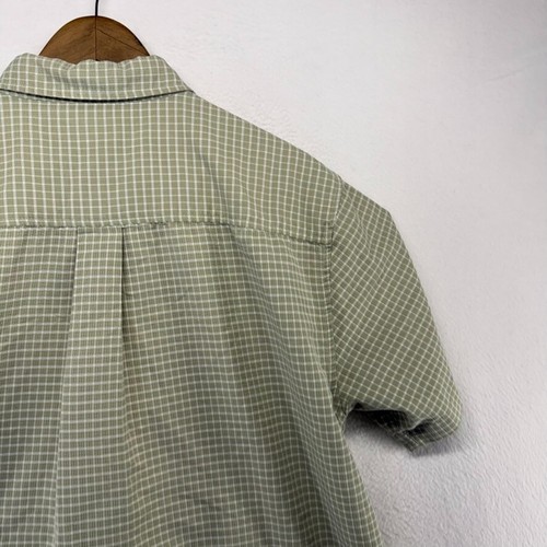 Vintage Unionbay Shirt men's large Green White Seer Sucker Check Boxy Surfer y2k - Picture 9 of 10