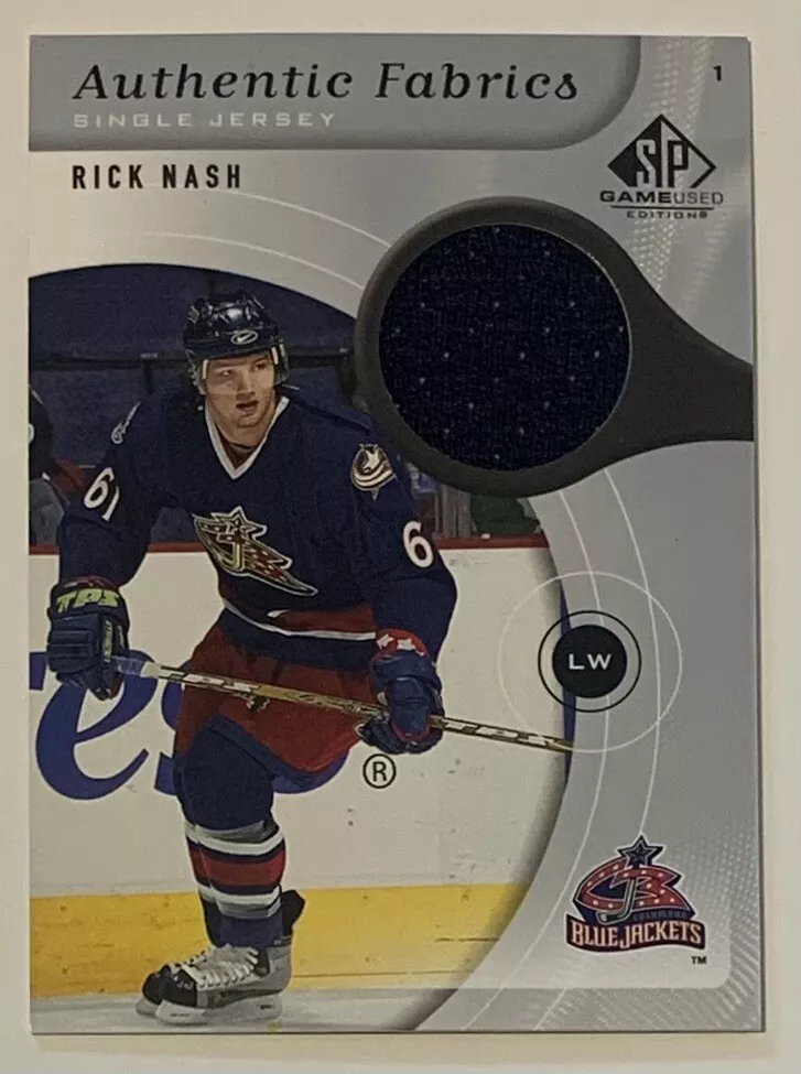 Rick Nash 2005 06 Upper Deck SP Game Used Authentic Fabrics Jersey