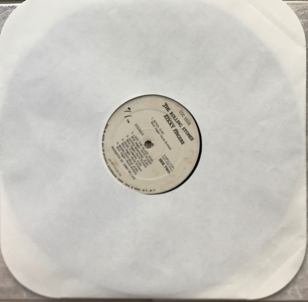 The Rolling Stones - Sticky Fingers - 1971- RARE WHITE LABEL PROMO