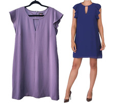 VINCE CAMUTO Dress Sz XXL Lavender Shift Short Sleeves Lined Stretch Back Zip