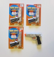 3 Silver Toy Cap Guns 7 Police Pistol Detective Revolver Fires 8 Ring Caps 3 Silver Toy Cap Guns 7 Police Pistol Detective Revolver Fires 8 Ring Caps