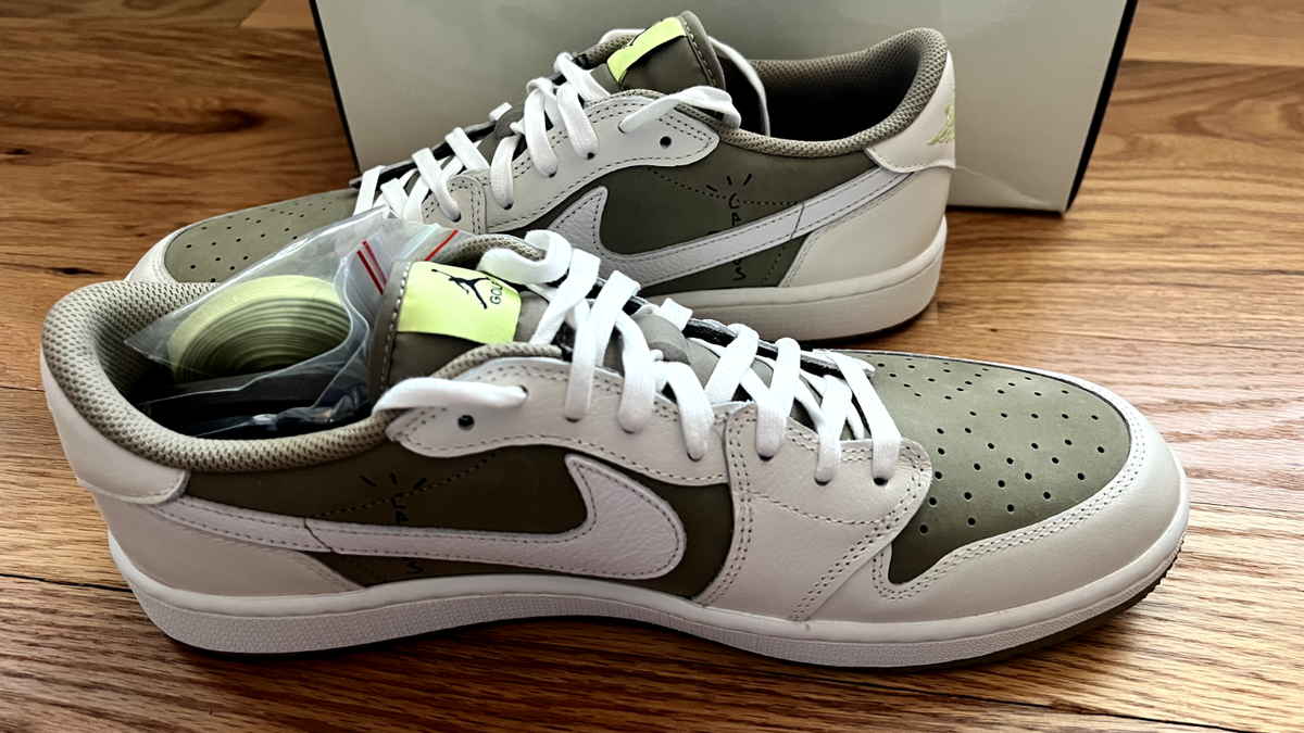 Travis Scott × Nike Air Jordan 1 Low Golf NRG Neutral Olive Air Jordan 1 Low Golf x Travis Scott 'Neutral Olive' (FZ3124