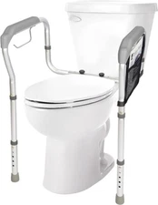 Toilet Safety Rails for Elderly, HEPO Handicap Toilet Frame with Handles
