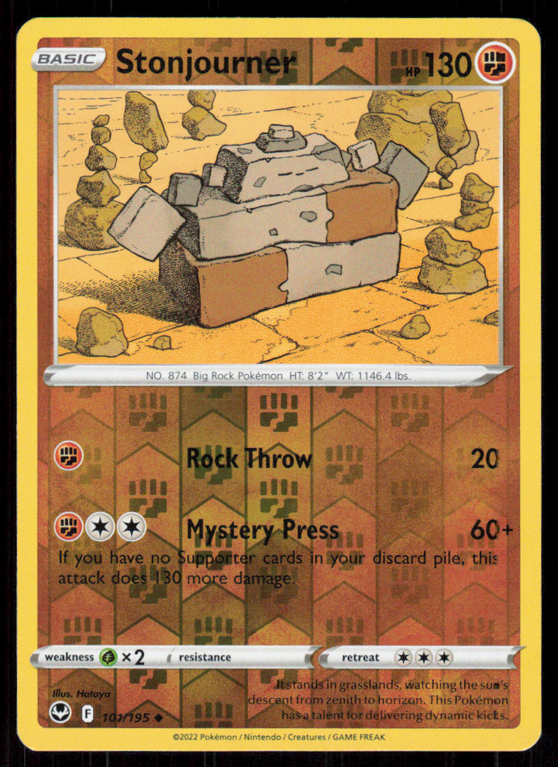 Pokemon -  Silver Tempest - Stonjourner 101/195 - Reverse Holo - NM/M