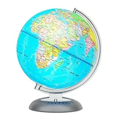 WORLD GLOBE Illuminated Kids with Stand LED Night Light 8" LITTLE EXPERIMENTER