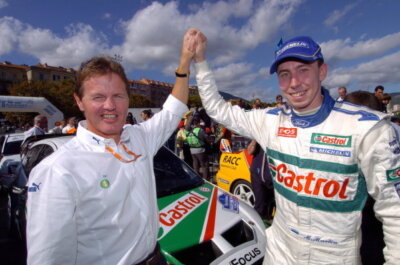 Rally winner Markko Martin and Ford M-Sport team boss Malcolm Wils - Old Photo