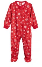Family Pajamas Matching Baby Merry Snowflake Footie One-Piece -12Months