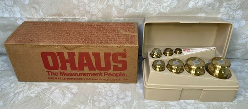 Vintage OHaus Gewichtsset Modell 260 im Kunststoffkoffer & Originalkarton