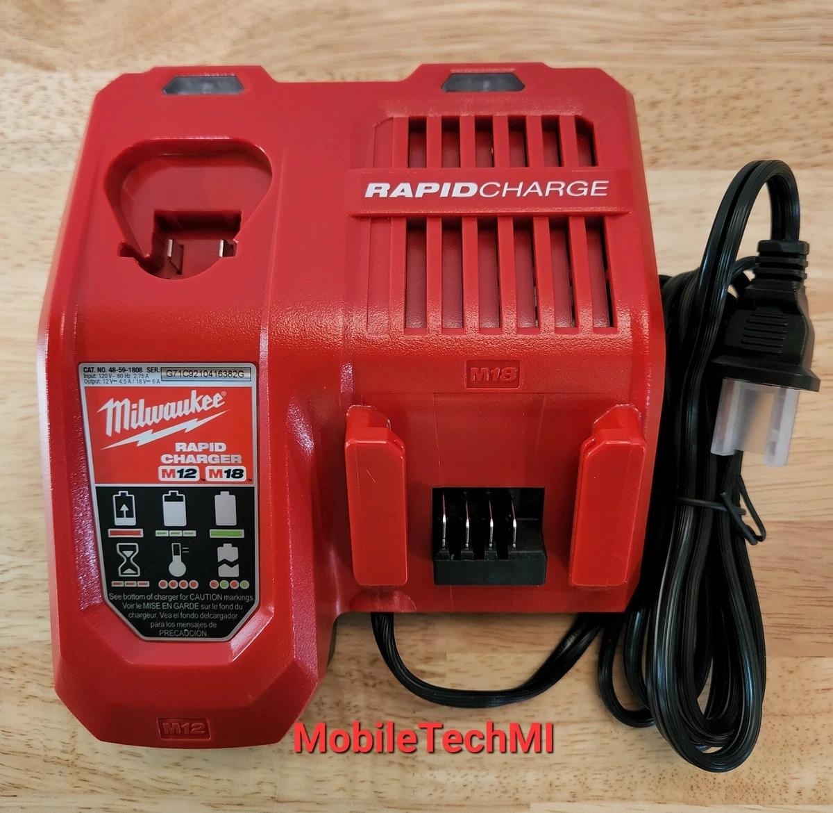 NEW Genuine Milwaukee RAPID Charger 48 59 1808 M18 M12 18 Volt 12