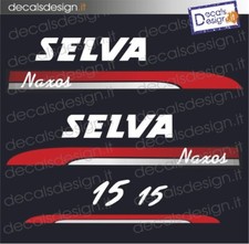 Adesivi motore marino fuoribordo selva Naxos 15 cv gommone barca stickers