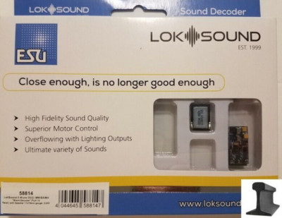 ESU 58814 LokSound V5.0 Micro DCC/MM/SX/M4 Decoder PluX16 ~ W/Sugar Cube Speaker