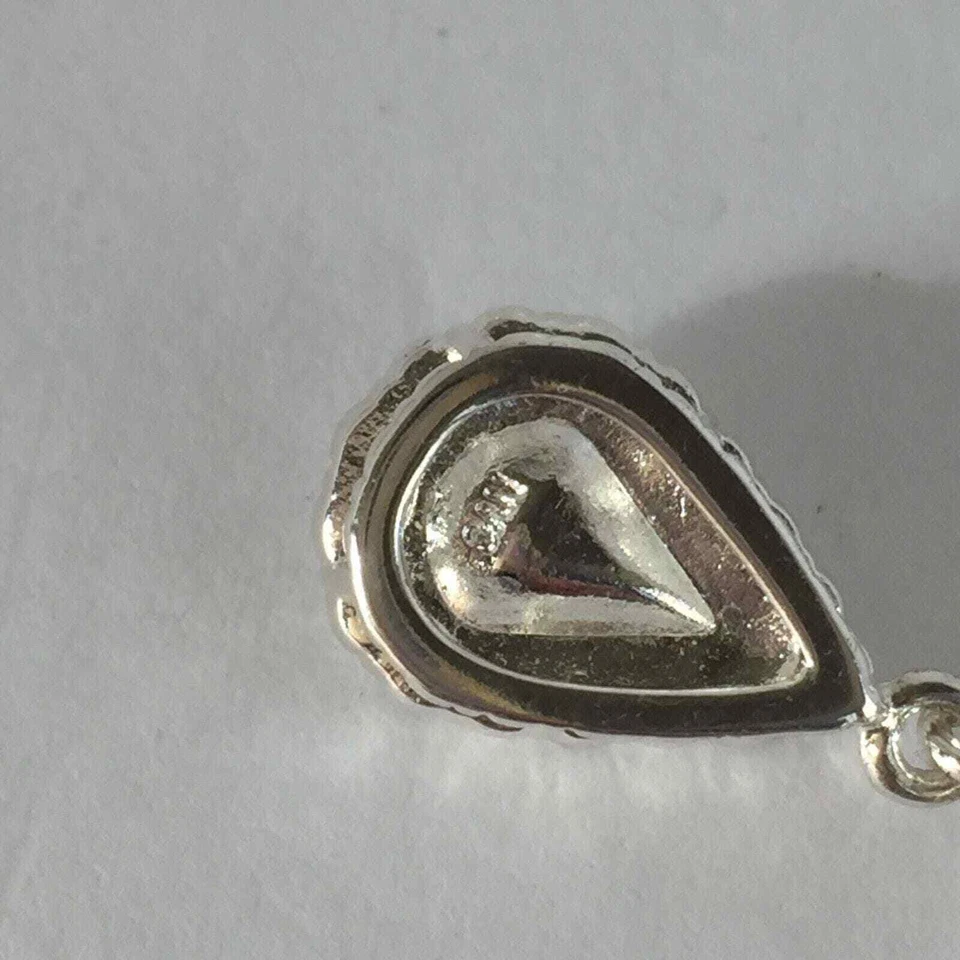 Avon 2010 Illiana Luxury Leverback Pierced Earrings Pear Cut Silver Tone - Image 3 of 4