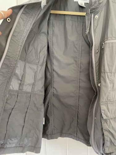 Women’s Calvin Klein Windbreaker Rain Coat Size M Gray Activewear Outwear Jacket - Picture 7 of 7
