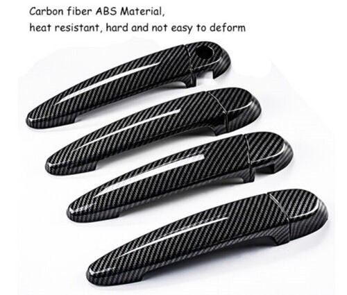 Carbon Fiber Door Handle Cover Trim For BMW E90 E91 Sedan X1 X3 X5 2005-2019 NEW - Picture 2 of 6