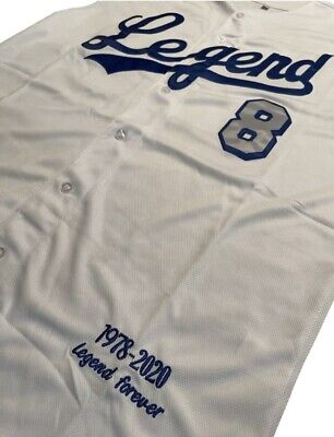 Kobe Bryant Legend white Stitched Baseball Jersey Mamba Kobe Bryant Legend white Stitched Baseball Jersey Mamba