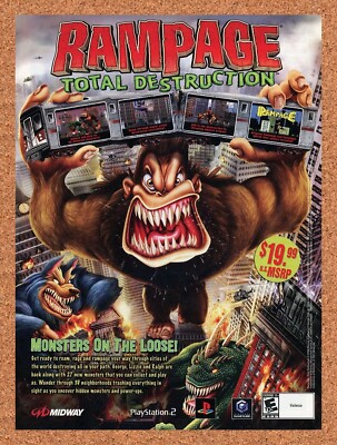 Rampage Total Destruction GameCube Original 2006 Ad Authentic Game Promo |  eBay