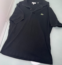 Lacoste Men Polo Shirt Large L Black Short Sleeve Preppy Golf