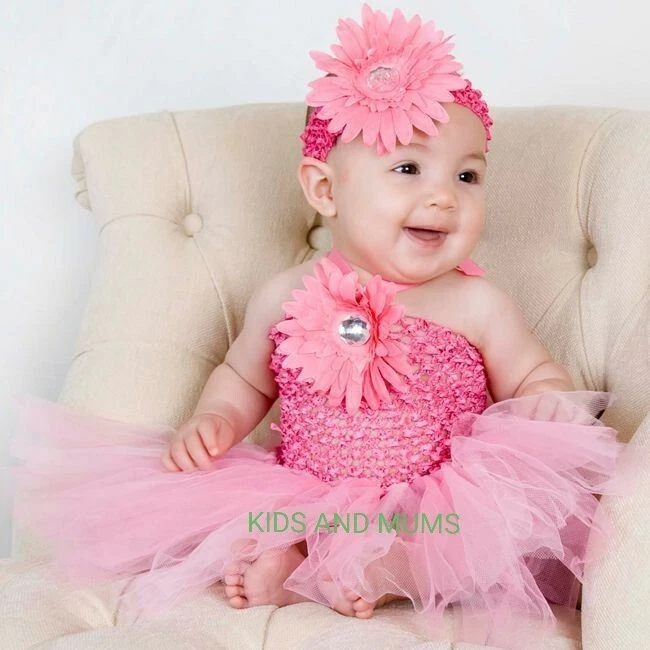 baby girls tutu dance dress 3 6 9 12 18 months party dress headband UK SELLER