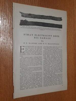 Electrolysis Stray Electricity Damage Technical World Article 1913