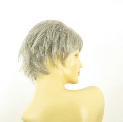 Perruque Courte Femme Grise PERUK Clémentine - Synthétique Lisse, 2 Boucles