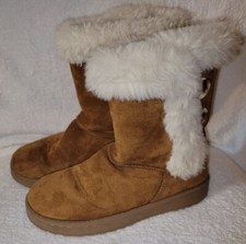 Girls Brown Boots With Fur Trim Size 3 - Kohls SO Sofia Shearling
