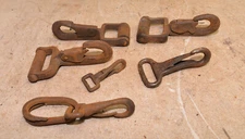 6 antique spring hooks horse tack collectible hardware fastner lot