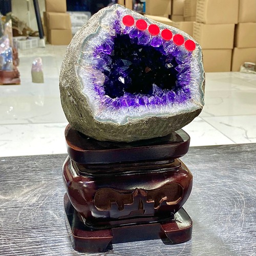 10.86LB Natural high-quality amethyst cave amethyst coin bag spiritual energy - 第 1/14 張圖片