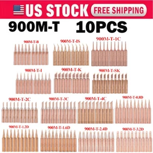 10x 900M-T Pure Cuivre Conseils en fer à souder Set Lead-Soudage Outil de conseil à soudre USA