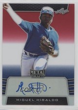 2019 Leaf Metal Draft Red White & Blue 3/10 Miguel Hiraldo #BA-MH1 Auto 1b3w