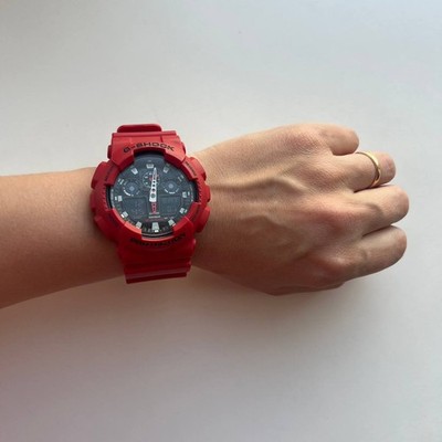 strong dual Casio G-Shock GA-100 / 5081 red and black inverter display working