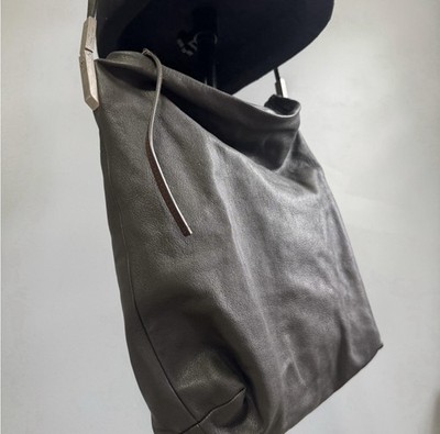 rick owens large adri leather tote bag