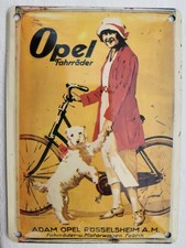 Blech Werbeschild für Opel-Fahrraeder
