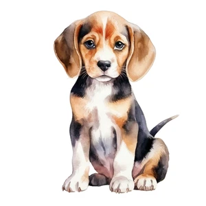 Beagle Puppy Fur Baby Self Adhesive Sticker