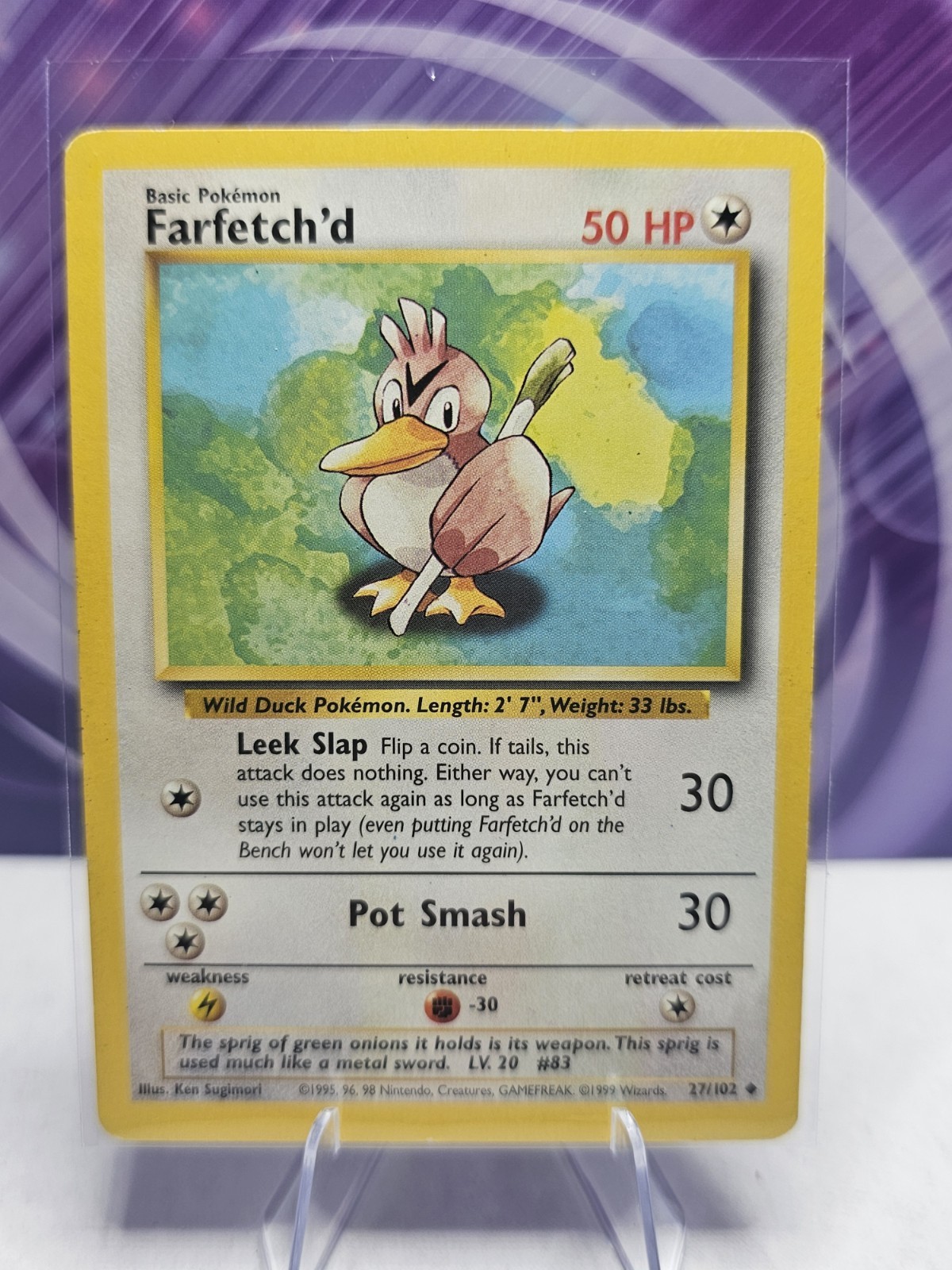 POKEMON BASE SET CARD 27/102 Farfetch'd