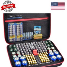 Battery Organizer Storage Case with Tester, Holds 150 Assorted AA AAA 9V C D...