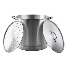 12 Qt Tamale Steamer Pot - 4 Gallon Aluminum Vaporera With Steamer Rack