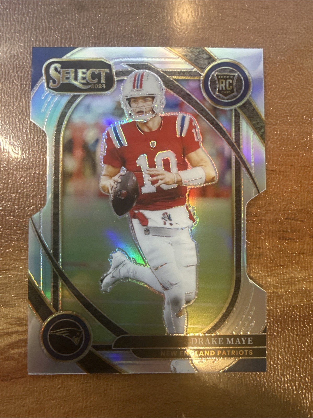 2024 Panini Select - Club Level Drake Maye #218 Silver Prizm Die-Cut (RC)
