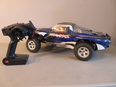 TRAXXAS SLASH 2WD BRUSHED TITAN 12T 550 SPECTRUM DX2E NO BATTERY TESTED NICE