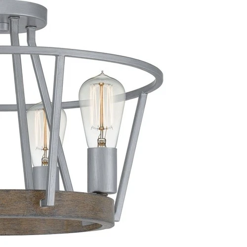 Brockton - Four Light Pendant - 15 Inches high-Grey Ash Finish    -Traditional - Picture 6 of 12