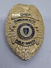 Antique Obsolete Public Safety Officer Commonwealth of Massachusetts Chief Badge