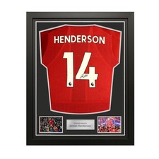 Von Jordan Henderson signiertes Liverpool-Trikot 2019–20. Gerahmt