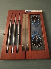 Vintage New/Old Stock 1970's Accudart Steel Dart Set W/Flights, Wood...