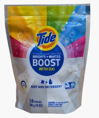 Tide In-Wash Laundry Booster BRIGHTS & WHITES BOOST With Oxi - 18 Packs
