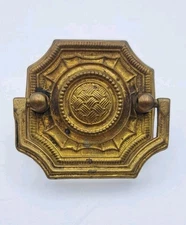 Antique / Vintage Drop Ring Drawer Pull Door Dresser Cabinet Old Brass Hardware 