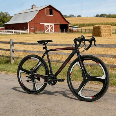700C Road Bike Racing Bicycle 21 Speeds Carbon Steel Frame Disc Brake