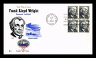 US COVER FRANK LLOYD WRIGHT PROMINENT AMERICANS FDC BLOCK COVER CRAFT CACHET