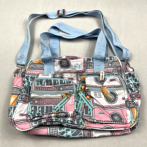 Harajuku Lovers Crossbody Bag Satchel Tote Say Cheese Flash A Smile Camera Blue