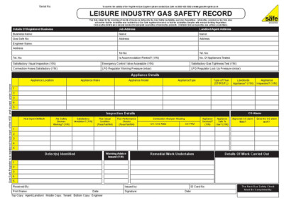 GASSTRESOR ZERTIFIKATSBUCH FÜR FREIZEITBOOT INSPEKTION GASSAFE PAD PN 006